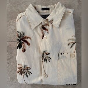 Weekender Men’s Sz M Tropical Print Short Sleeve Shirt 100% Cotton Pocket